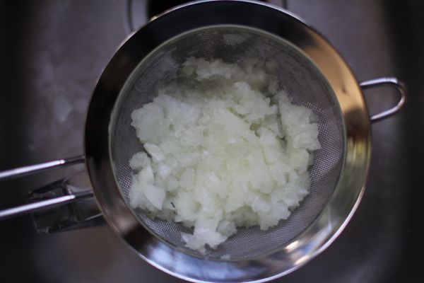 drained onion pulp