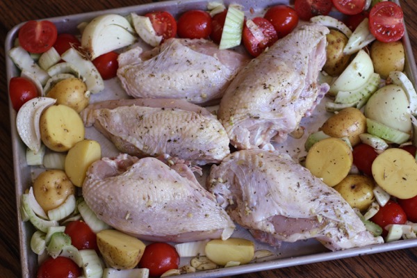 the chicken was nestled